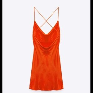 Zara SHORT SATIN EFFECT DRESS